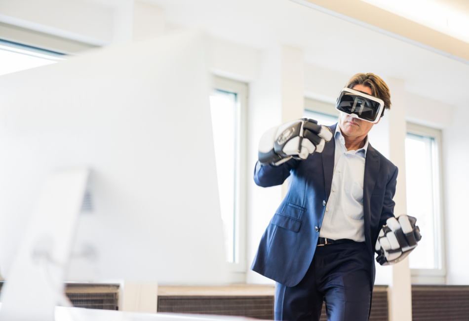 A man using VR technology